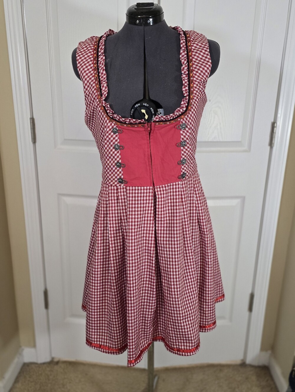 Red Gingham Women’s Dirndl Dress